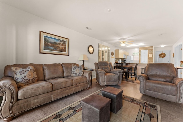 34 Golfshores Dr Unit 8, Branson, MO 65616 - living room with ceiling fan and visible vents