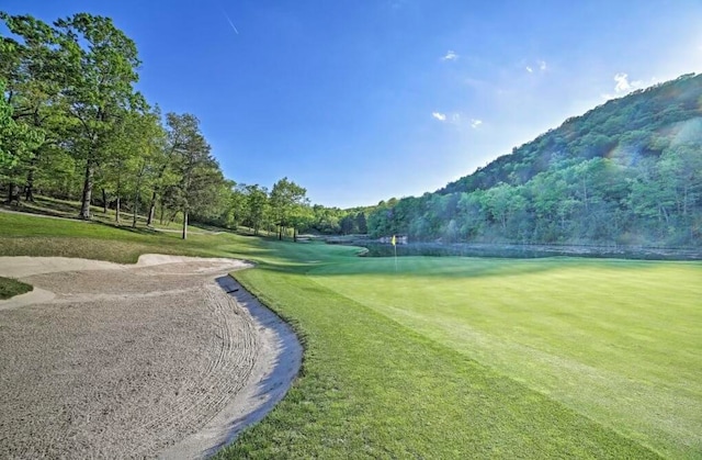 view of property's community with a lawn