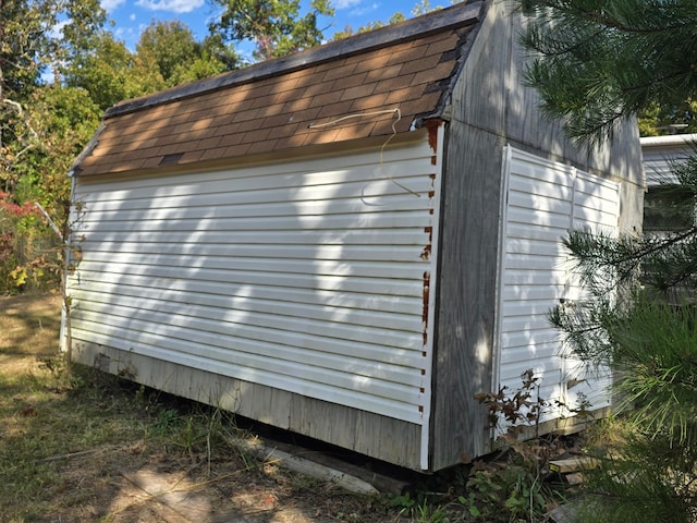 exterior space with a storage unit