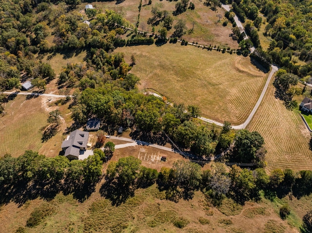 drone / aerial view featuring a rural view