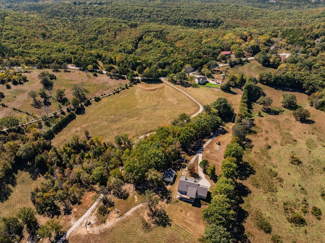 aerial view featuring a rural view