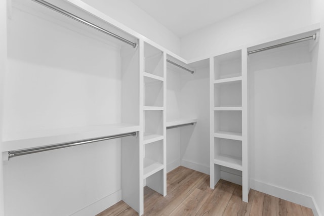 spacious closet featuring light wood-type flooring