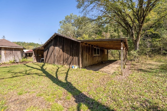 exterior space with a lawn