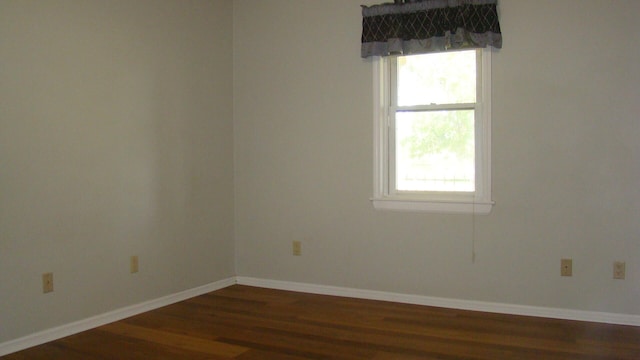 empty room featuring dark hardwood / wood-style floors