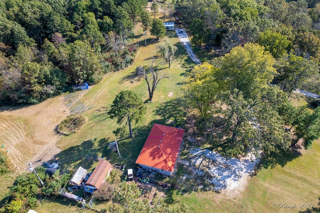 bird's eye view with a rural view