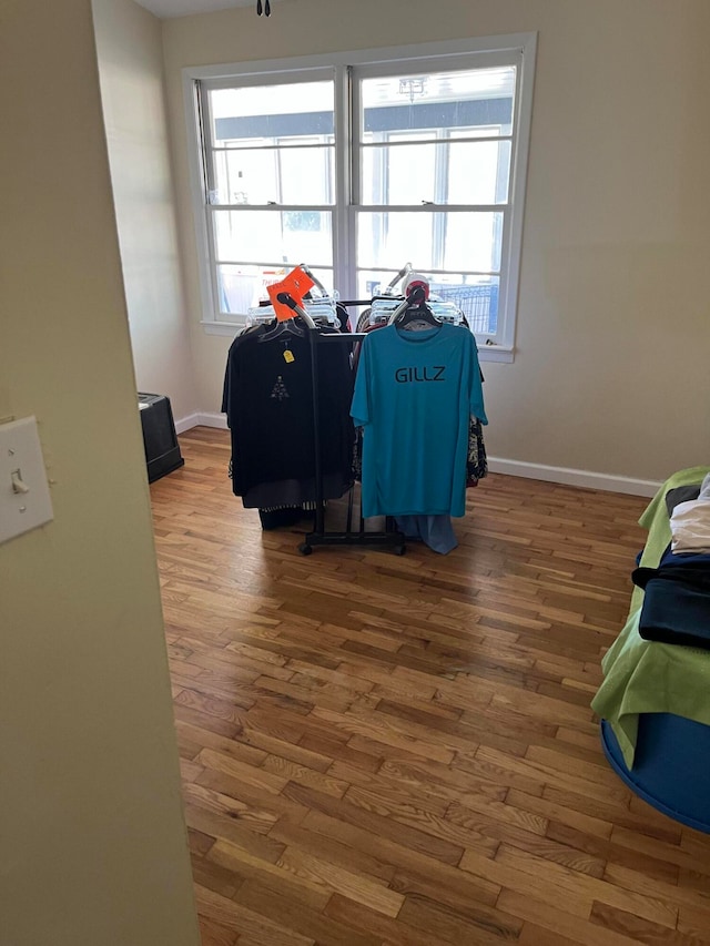 miscellaneous room with hardwood / wood-style flooring