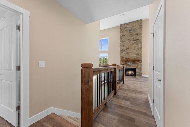 hallway featuring wood-type flooring