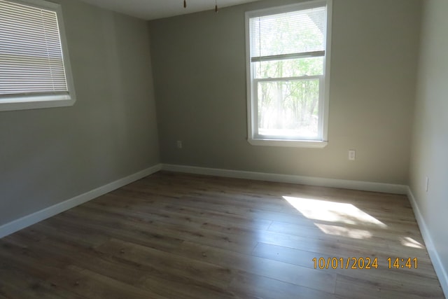 empty room with hardwood / wood-style floors