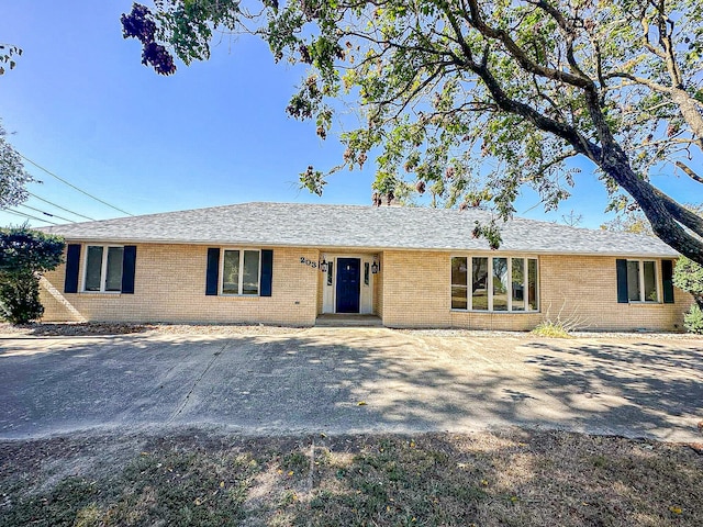 view of single story home