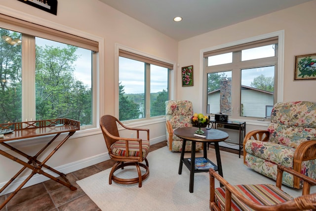 sitting room featuring tile patterned floors