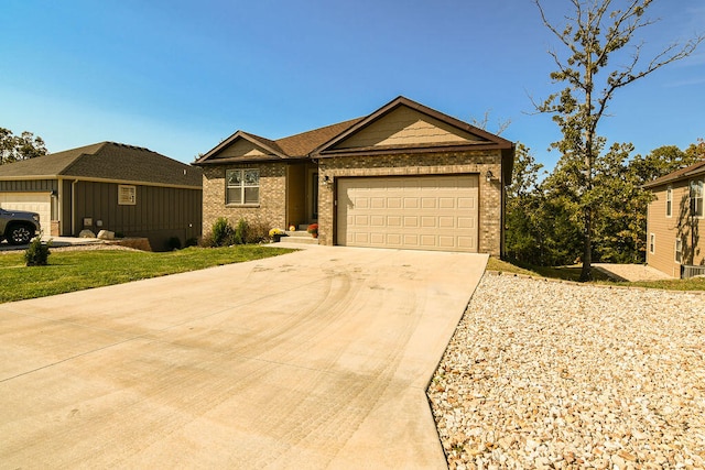 ranch-style home with a garage