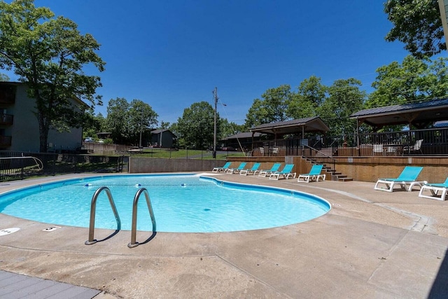 view of pool featuring a patio area