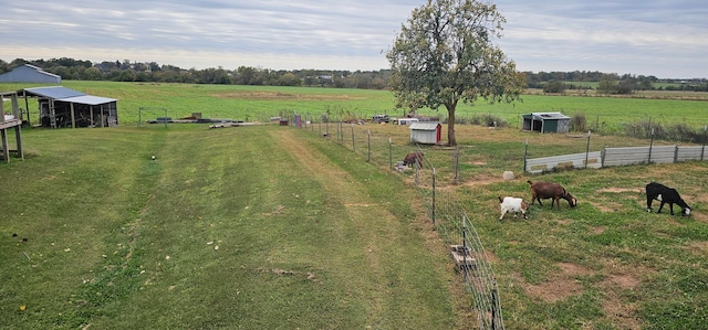 aerial view with a rural view