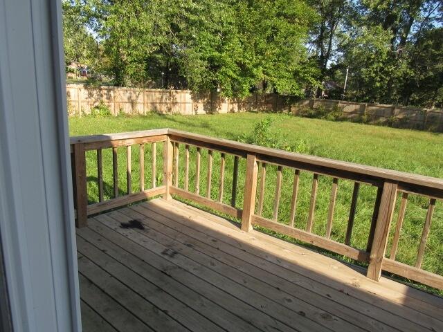 deck with a yard