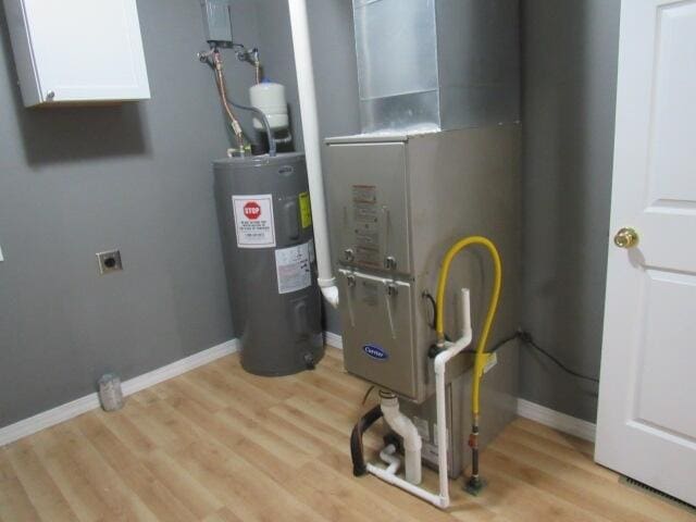 utilities with electric water heater and heating unit