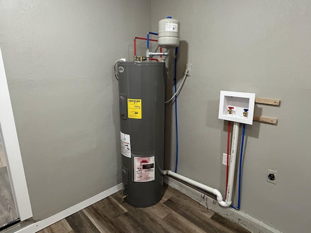 utility room featuring electric water heater