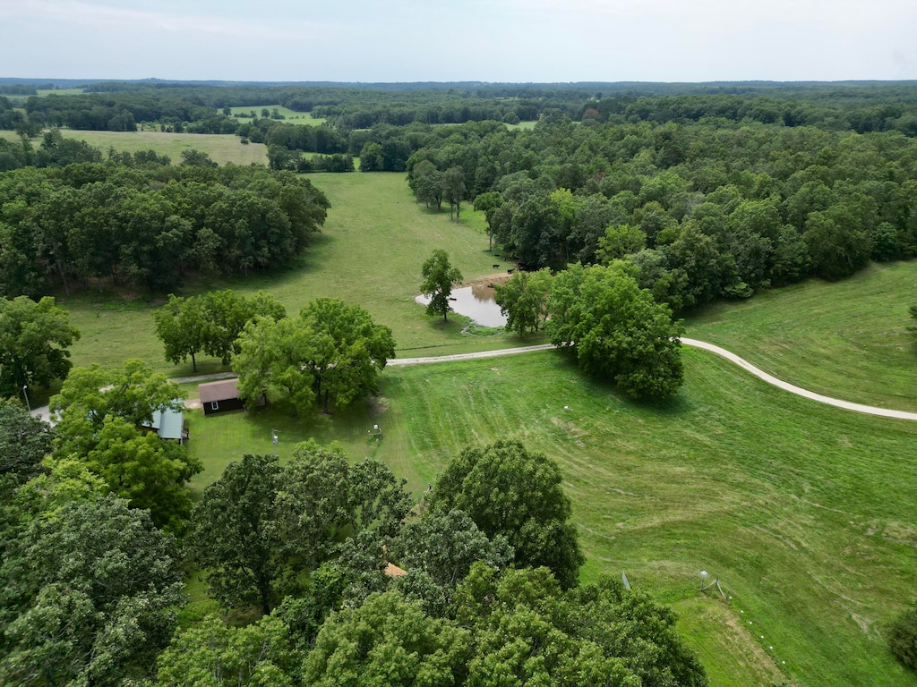 drone / aerial view featuring a rural view