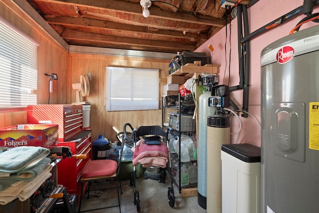 interior space with electric water heater