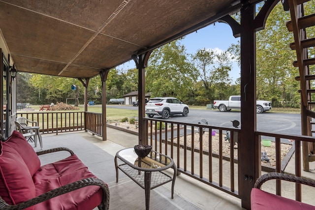 exterior space with covered porch