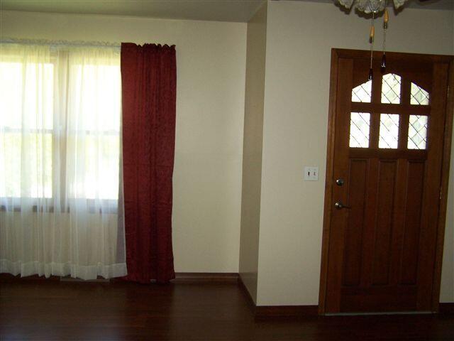 foyer entrance featuring dark hardwood / wood-style flooring