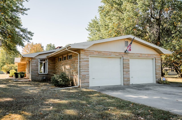 view of property exterior featuring a garage