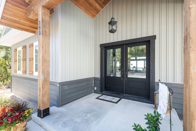 doorway to property with french doors