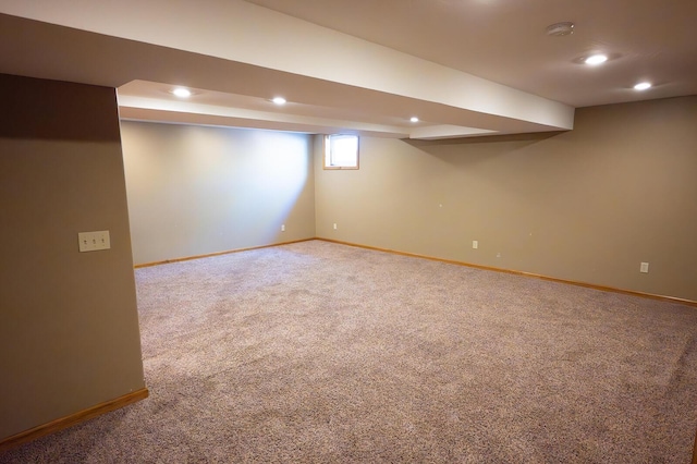 21620 County Road 232, Hermitage, MO 65668 - basement featuring baseboards, carpet, and recessed lighting