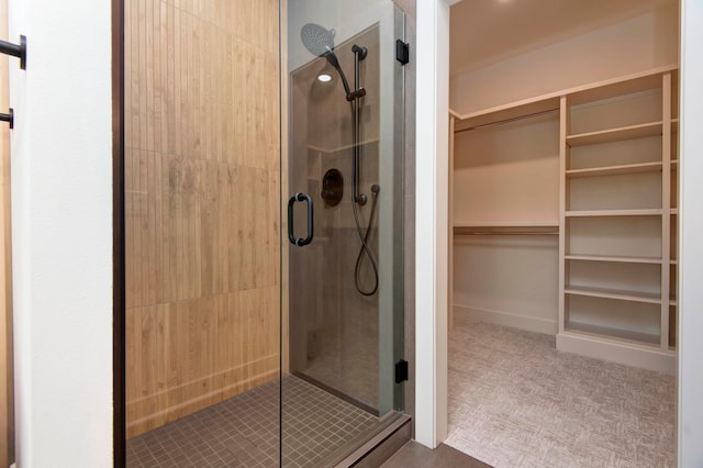 bathroom featuring walk in shower