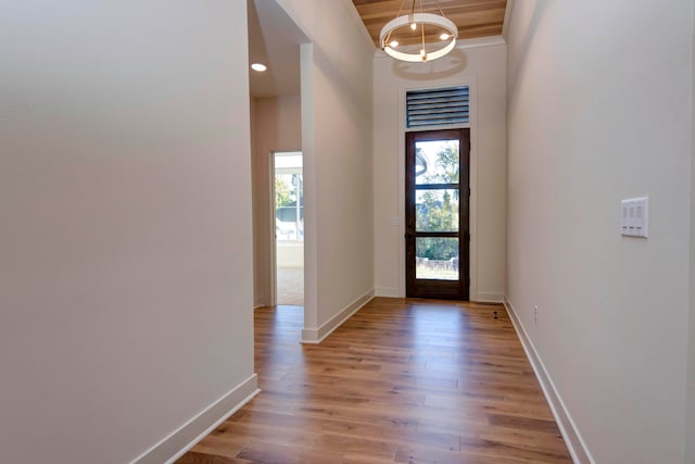 entrance foyer with hardwood / wood-style flooring