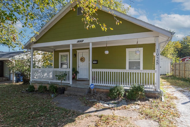 bungalow-style home with a porch