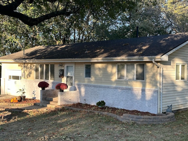 view of single story home