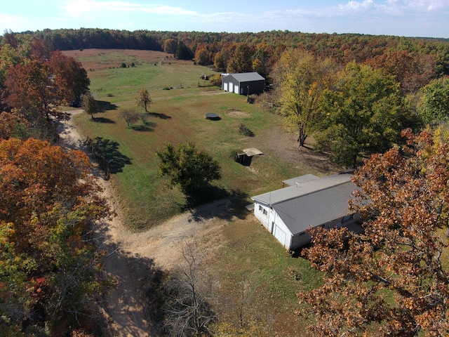 aerial view with a rural view