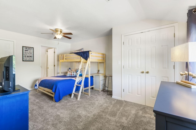 123 River Point Rd Unit 37, Hollister, MO 65672 - bedroom featuring carpet, a closet, a ceiling fan, and baseboards