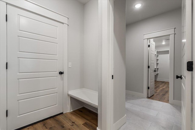 mudroom featuring light hardwood / wood-style floors