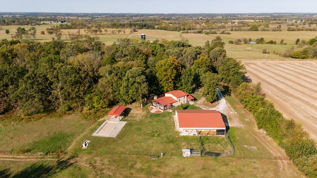 bird's eye view with a rural view