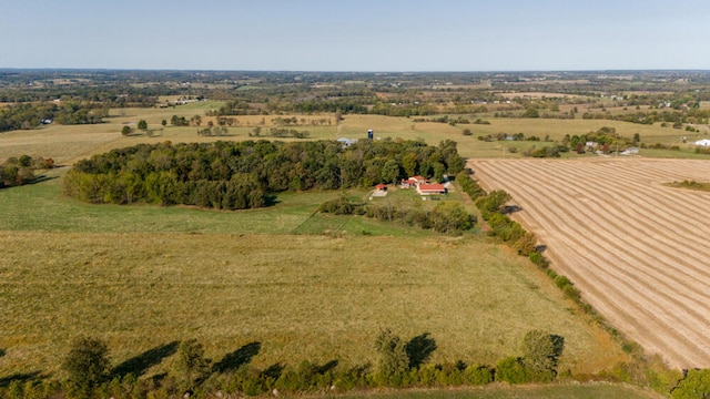 aerial view with a rural view