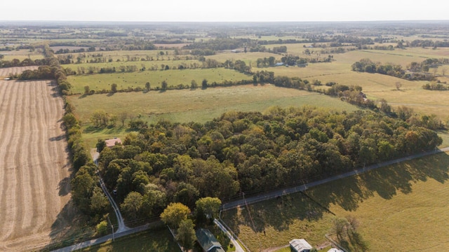 aerial view featuring a rural view