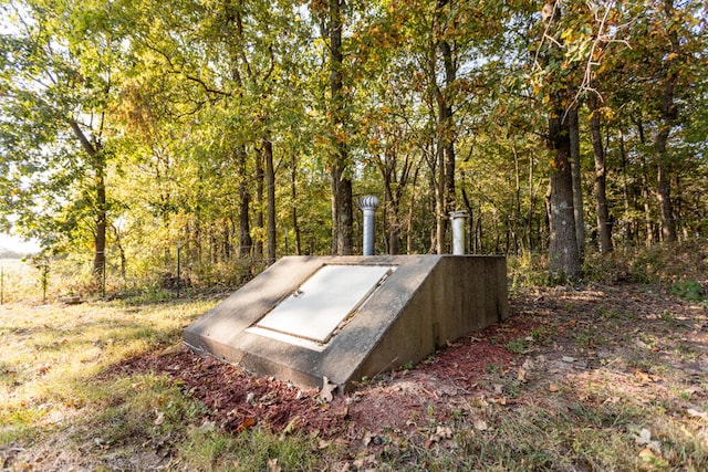 view of entry to storm shelter