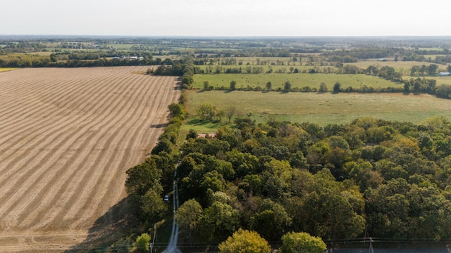 bird's eye view with a rural view