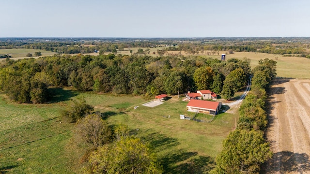 aerial view with a rural view