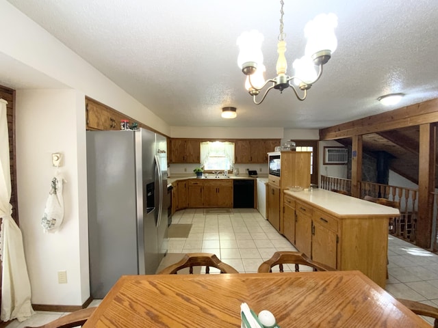 1814 State Highway 125, Sparta, MO 65753 - dining area featuring a textured ceiling, an inviting chandelier, and light tile patterned floors