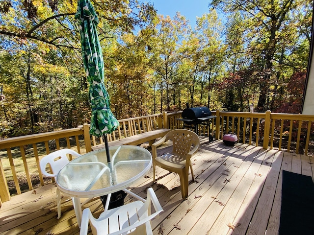 1814 State Highway 125, Sparta, MO 65753 - wooden deck featuring outdoor dining area and grilling area