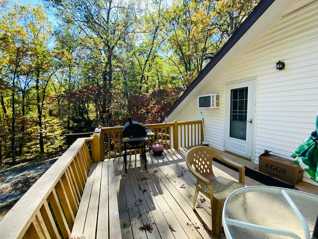 deck featuring area for grilling