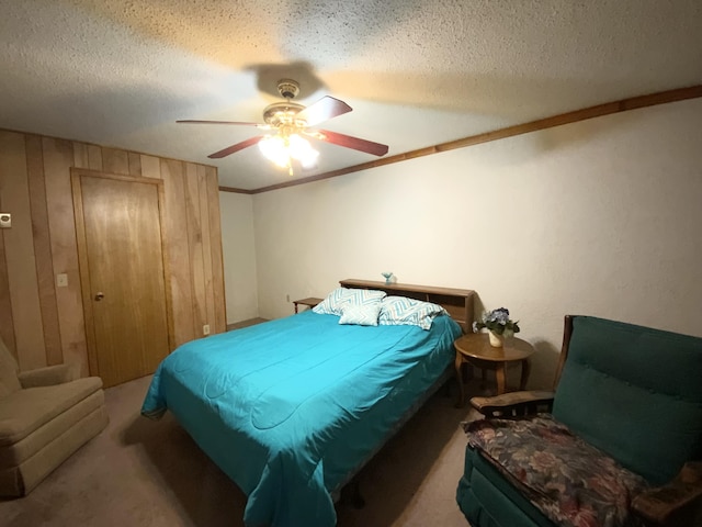 1814 State Highway 125, Sparta, MO 65753 - bedroom featuring carpet floors, a ceiling fan, and a textured ceiling