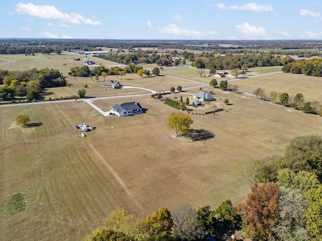 bird's eye view featuring a rural view