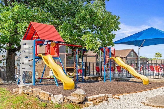 view of jungle gym