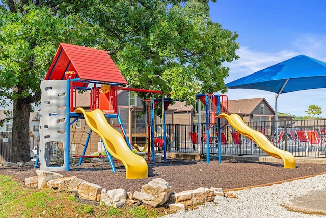 community playground with fence