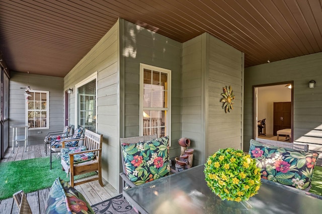 view of patio with a porch