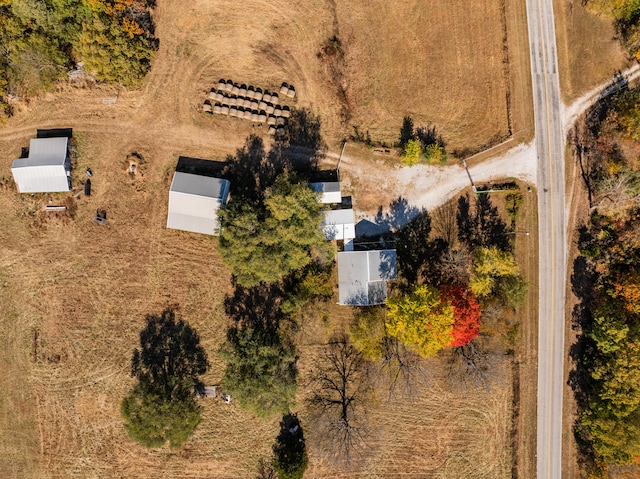 aerial view featuring a rural view