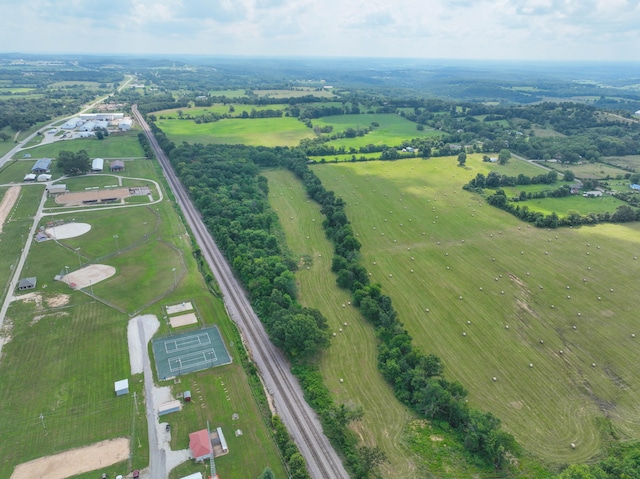 drone / aerial view with a rural view